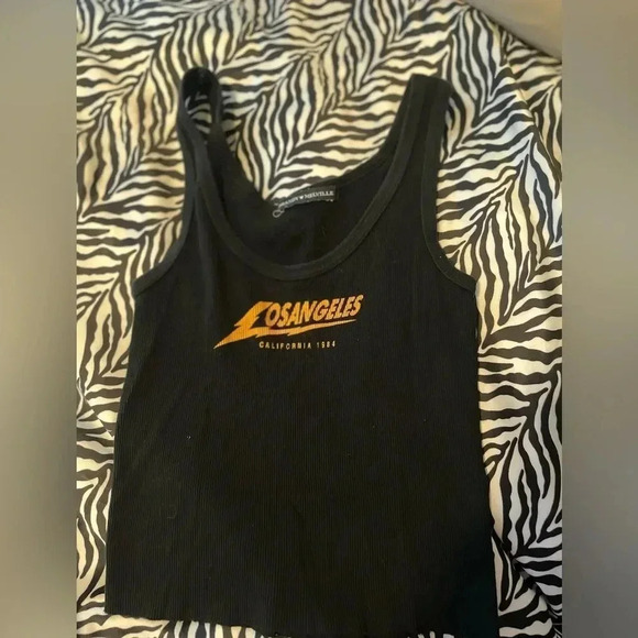 BRANDY MELVILLE RIBBED LOGO CROPPED TANK ONE SIZE(M) - Picture 7 of 7